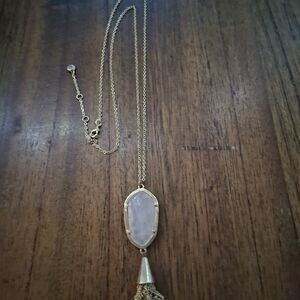 Kendra Scott Gold Necklace with White Pendant